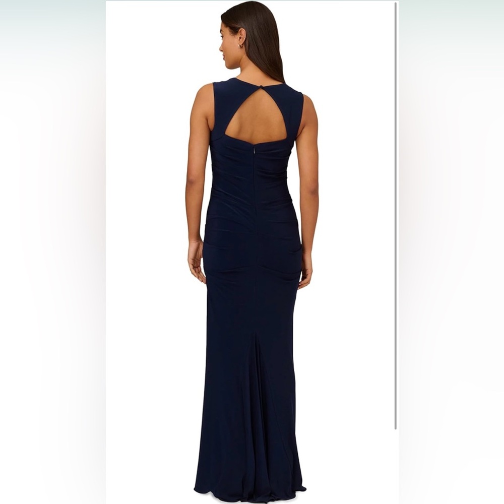 Adrianna Papell Women's Jersey Sleeveless Gown NWT NAVY